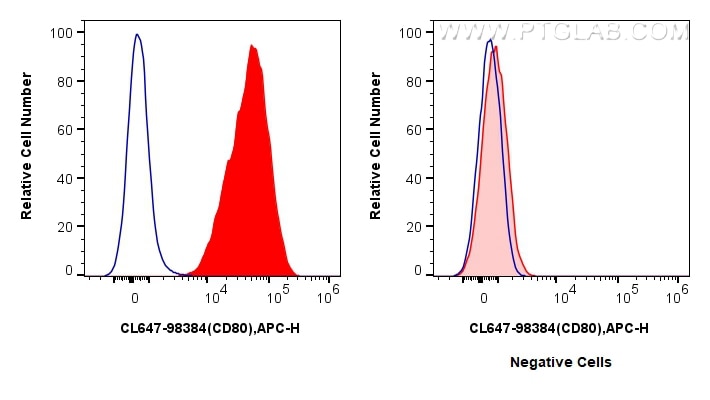 Flow cytometry (FC) experiment of Raji cells using CoraLite® Plus 647 Anti-Human CD80 Rabbit Recombin (CL647-98384)
