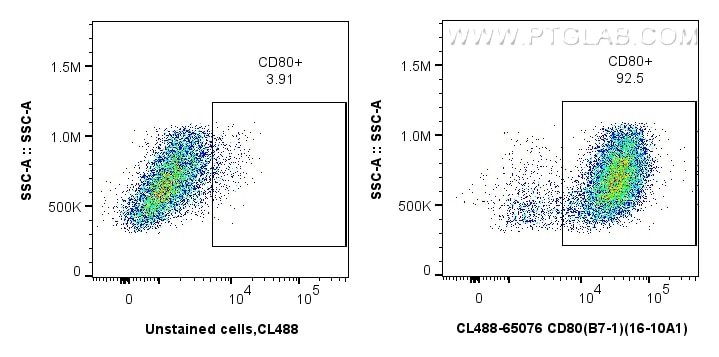 FC experiment of BALB/C mouse peritoneal macrophages using CL488-65076