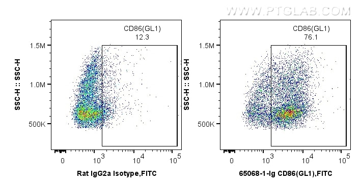 FC experiment of mouse splenocytes using 65068-1-Ig