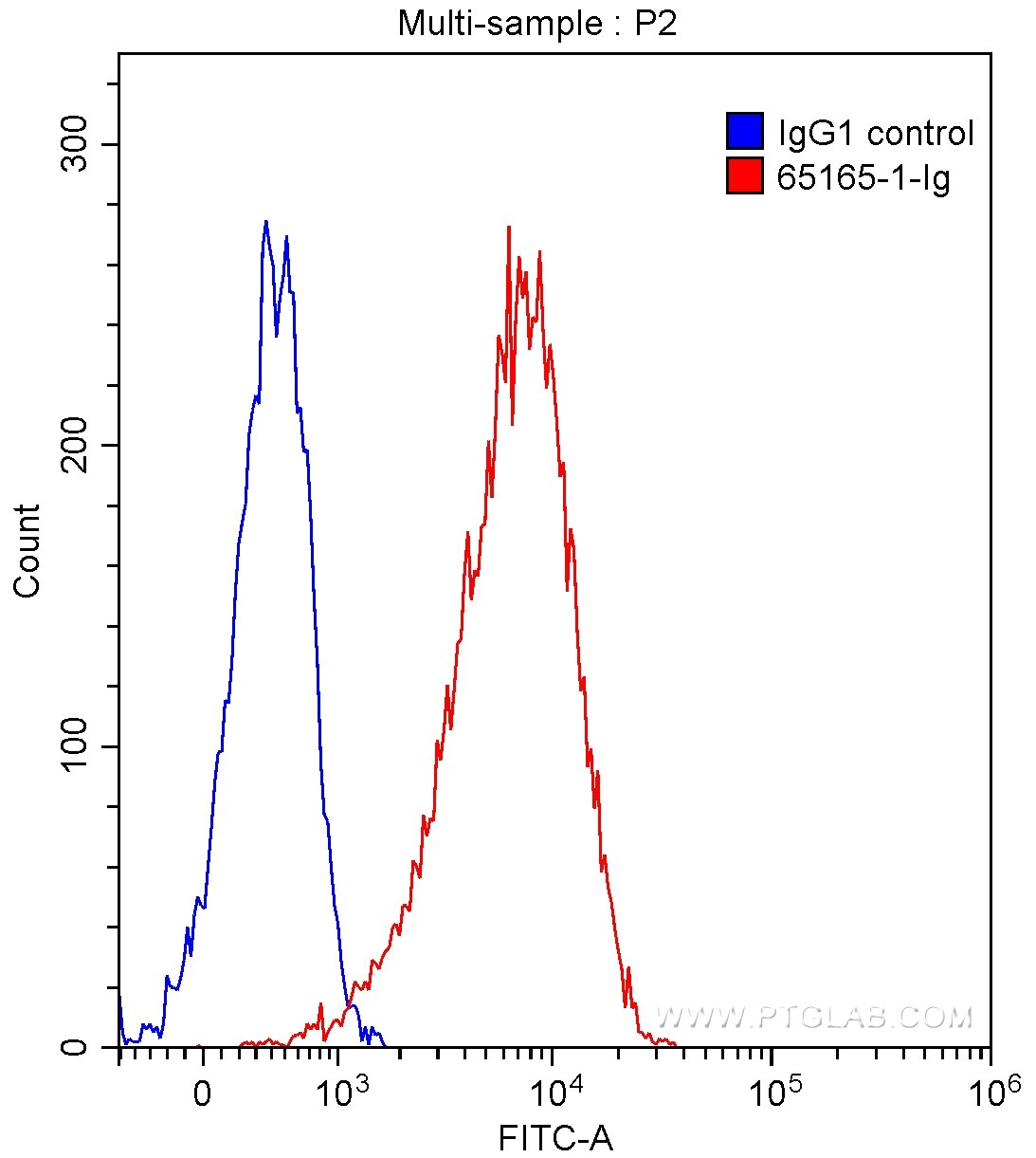 FC experiment of Daudi using 65165-1-Ig