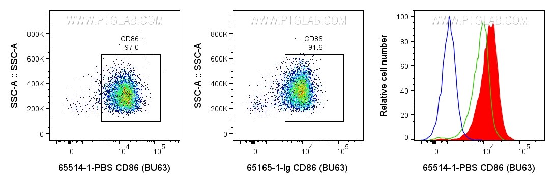 Flow cytometry (FC) experiment of human PBMCs using Anti-Human CD86 (BU63) (65514-1-PBS)