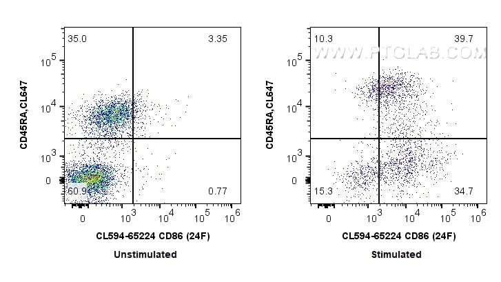 Flow cytometry (FC) experiment of rat splenocytes cells using CoraLite®594 Anti-Rat CD86 (24F) (CL594-65224)