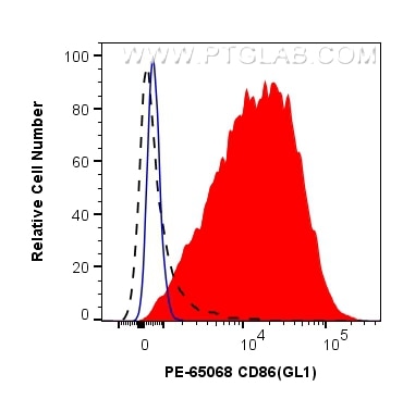 Flow cytometry (FC) experiment of mouse splenocytes using PE Anti-Mouse CD86 (GL1) (PE-65068)