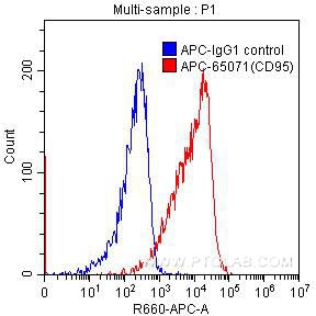 Flow cytometry (FC) experiment of human peripheral blood lymphocytes using APC Anti-Human CD95 (DX2) (APC-65071)