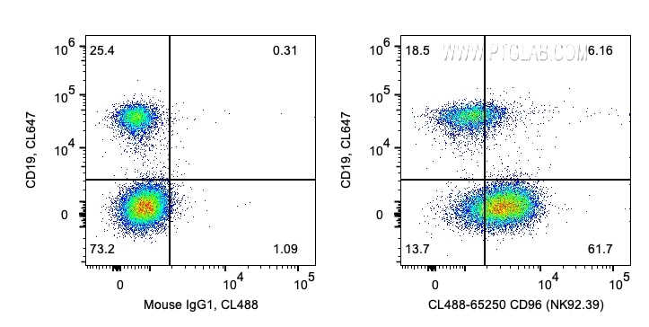 FC experiment of human PBMCs using CL488-65250