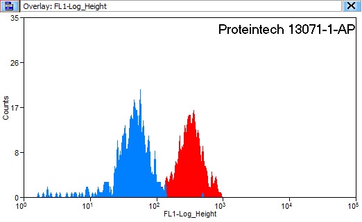 Flow cytometry (FC) experiment of K-562 cells using CD97 Polyclonal antibody (13071-1-AP)