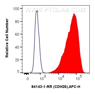 Flow cytometry (FC) experiment of HeLa cells using CDH26 Recombinant antibody (84143-1-RR)