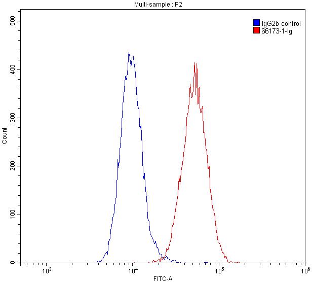 Flow cytometry (FC) experiment of HepG2 cells using CNPY2, MSAP Monoclonal antibody (66173-1-Ig)