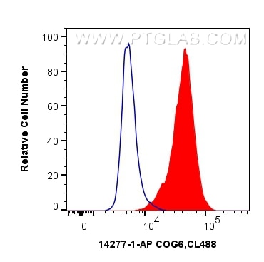 Flow cytometry (FC) experiment of HeLa cells using COG6 Polyclonal antibody (14277-1-AP)