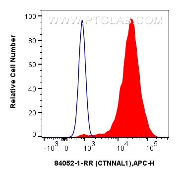 Flow cytometry (FC) experiment of HeLa cells using CTNNAL1 Recombinant antibody (84052-1-RR)