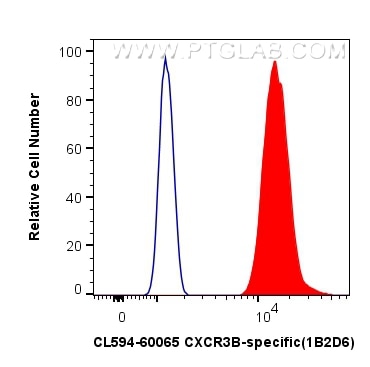 Flow cytometry (FC) experiment of U-937 cells using CoraLite®594-conjugated CXCR3B-specific Monoclonal (CL594-60065)