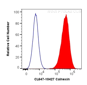 Flow cytometry (FC) experiment of HeLa cells using CoraLite® Plus 647-conjugated Calnexin Polyclonal  (CL647-10427)