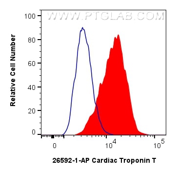 FC experiment of H9C2 using 26592-1-AP Flow cytometry (FC) experiment of H9C2 cells using Cardiac Troponin T Polyclonal antibody (26592-1-AP)
