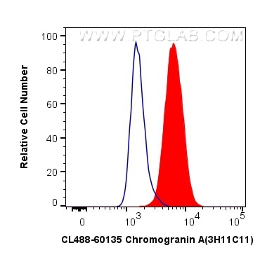 Flow cytometry (FC) experiment of SH-SY5Y cells using CoraLite® Plus 488-conjugated Chromogranin A Monoc (CL488-60135)