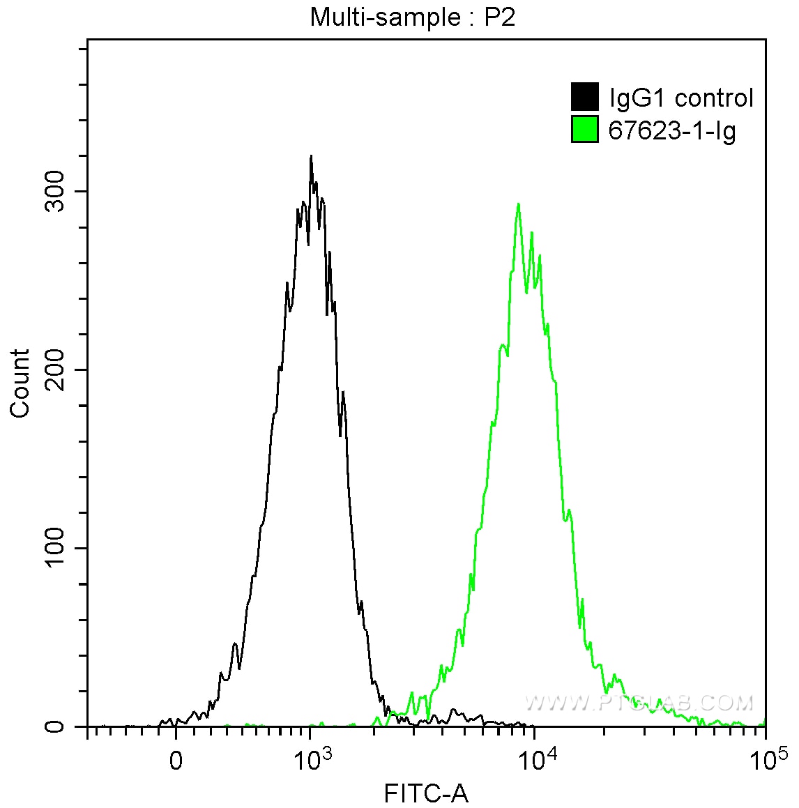 FC experiment of Jurkat using 67623-1-Ig