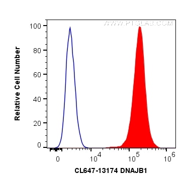 Flow cytometry (FC) experiment of HeLa cells using CoraLite® Plus 647-conjugated DNAJB1 Polyclonal an (CL647-13174)