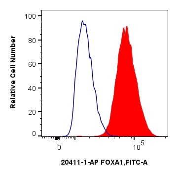 Flow cytometry (FC) experiment of HepG2 cells using FOXA1 Polyclonal antibody (20411-1-AP)