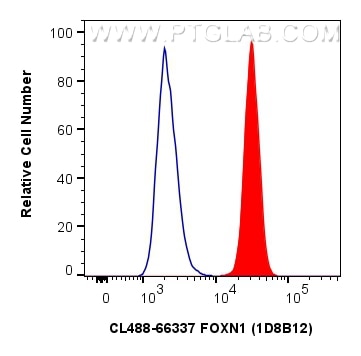 Flow cytometry (FC) experiment of A549 cells using CoraLite® Plus 488-conjugated FOXN1 Monoclonal ant (CL488-66337)