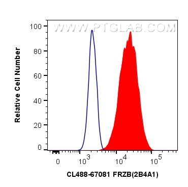 Flow cytometry (FC) experiment of Neuro-2a cells using CoraLite® Plus 488-conjugated FRZB Monoclonal anti (CL488-67081)