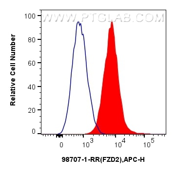 Flow cytometry (FC) experiment of THP-1 cells using Anti-Human Frizzled 2 Rabbit Recombinant Antibody (98707-1-RR)