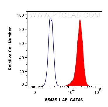Flow cytometry (FC) experiment of HuH-7 cells using GATA6 Polyclonal antibody (55435-1-AP)