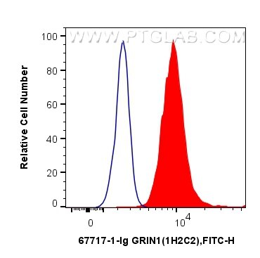 Flow cytometry (FC) experiment of MCF-7 cells using NMDAR1/GRIN1 Monoclonal antibody (67717-1-Ig)