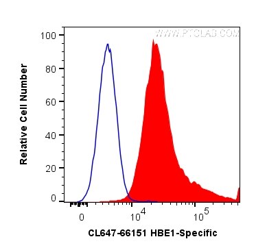 Flow cytometry (FC) experiment of K-562 cells using CoraLite® Plus 647-conjugated HBE1-Specific Monocl (CL647-66151)