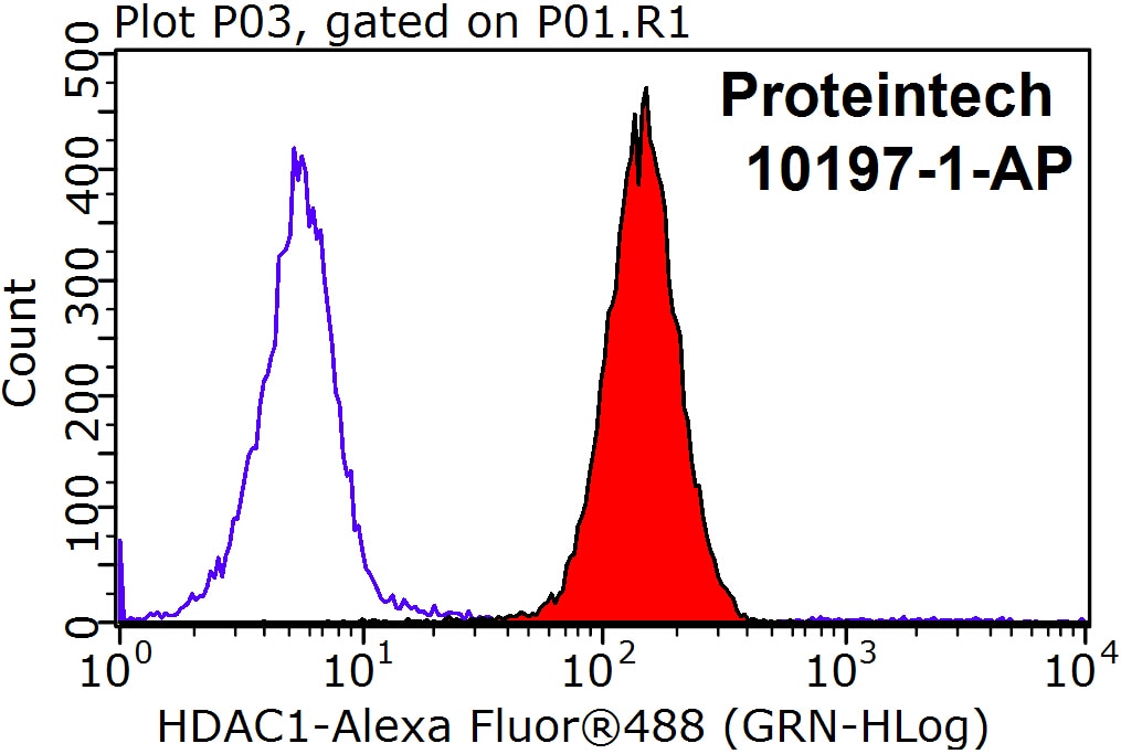 Flow cytometry (FC) experiment of SH-SY5Y cells using HDAC1 Polyclonal antibody (10197-1-AP)
