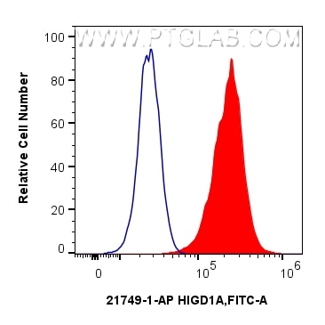 Flow cytometry (FC) experiment of A2780 cells using HIGD1A Polyclonal antibody (21749-1-AP)
