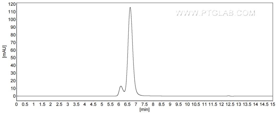 The purity of Human Alpha 1B-Glycoprotein was greater than 90% as determined by SEC-HPLC.