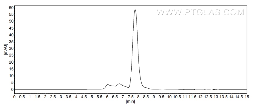 The purity of Mouse Mesothelin was greater than 90% as determined by SEC-HPLC.