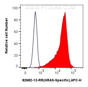 Flow cytometry (FC) experiment of HeLa cells using HRAS Recombinant antibody (82682-13-RR)