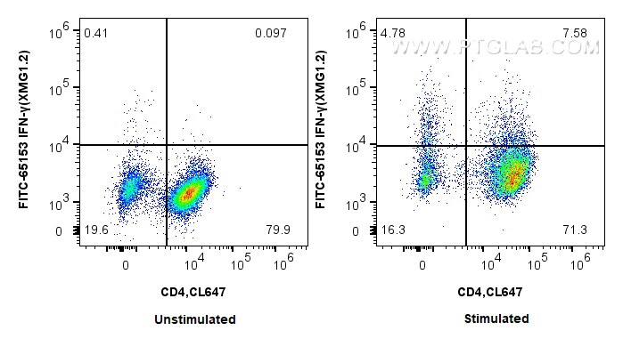 FC experiment of C57BL/6 Th1-polarized splenocytes using FITC-65153