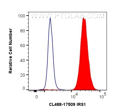 Flow cytometry (FC) experiment of MCF-7 cells using CoraLite® Plus 488-conjugated IRS1 Polyclonal anti (CL488-17509)