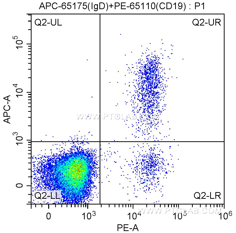 FC experiment of human peripheral blood lymphocytes using APC-65175