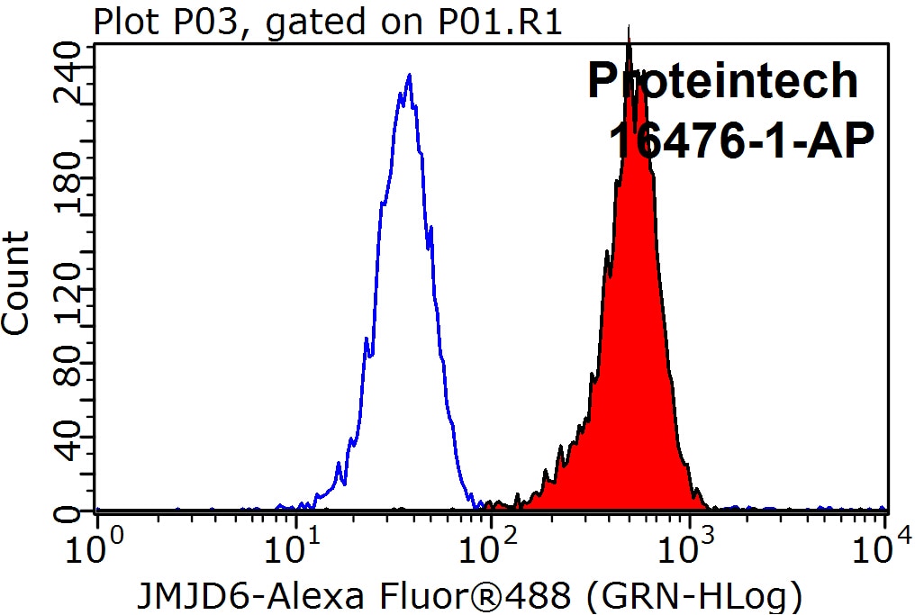 Flow cytometry (FC) experiment of K-562 cells using JMJD6 Polyclonal antibody (16476-1-AP)