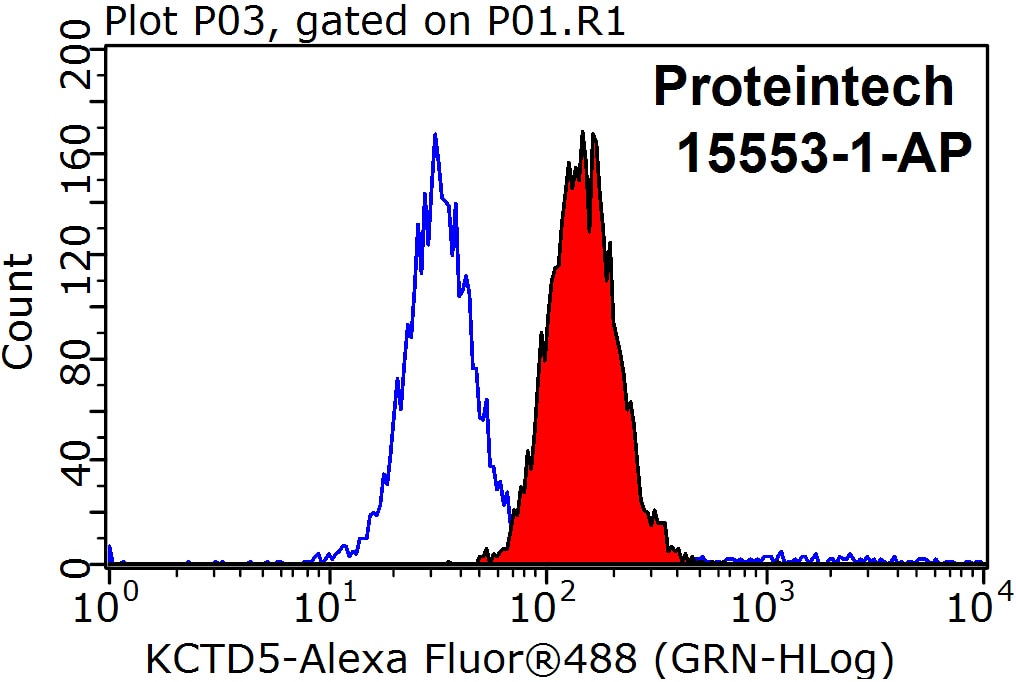 Flow cytometry (FC) experiment of HeLa cells using KCTD2/5/17 Polyclonal antibody (15553-1-AP)