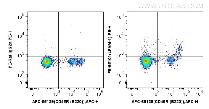 Flow cytometry (FC) experiment of mouse bone marrow cells using PE Anti-Mouse LPAM-1 (DATK32) (PE-65101)