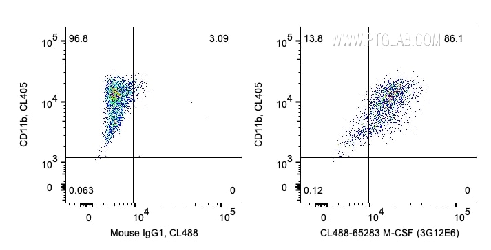 FC experiment of human PBMCs using CL488-65283