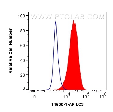 Flow cytometry (FC) experiment of HeLa cells using LC3 Polyclonal antibody (14600-1-AP)