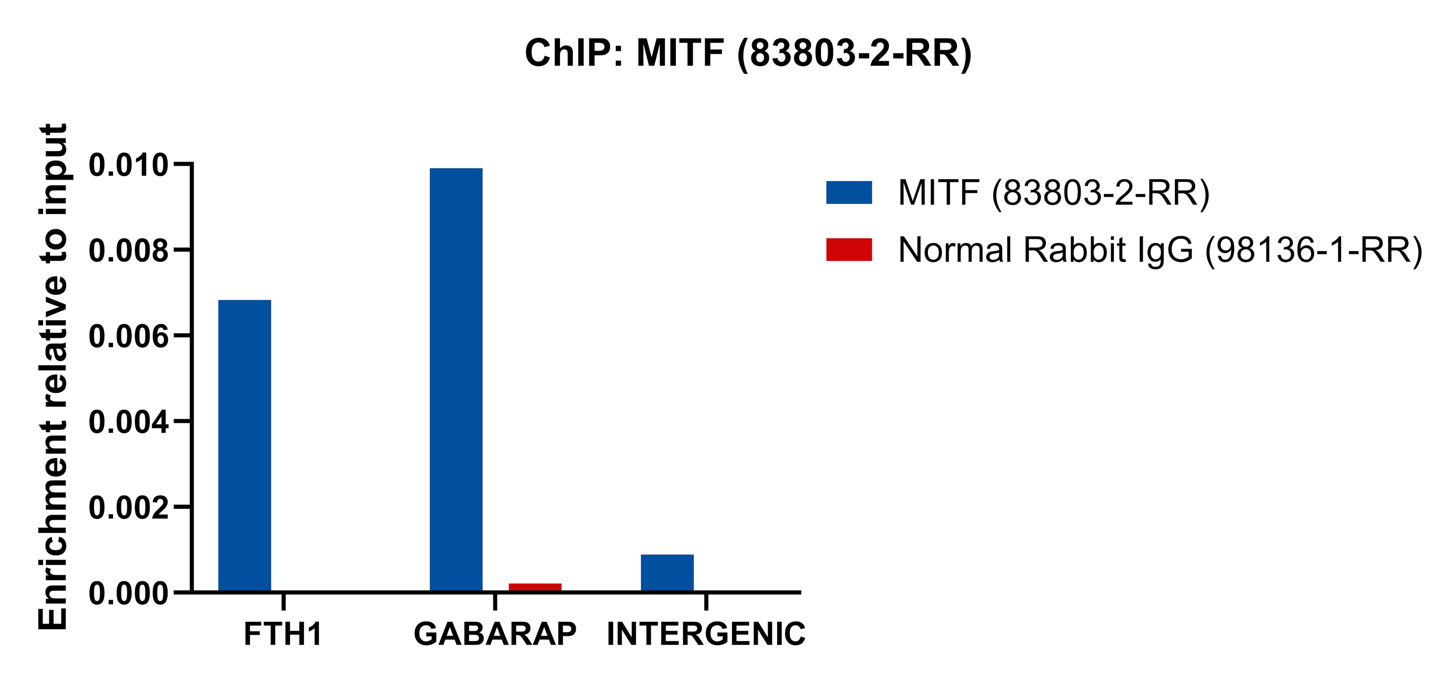 ChIP experiment of K-562 cells using MITF Recombinant monoclonal antibody (83803-2-RR)