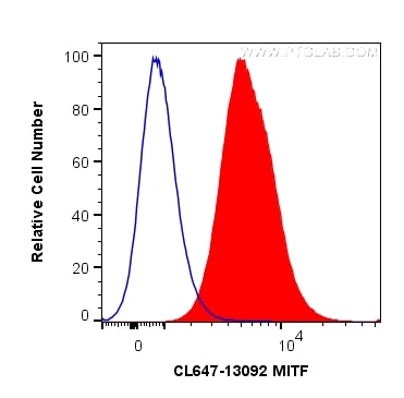 Flow cytometry (FC) experiment of Jurkat cells using CoraLite® Plus 647-conjugated MITF Polyclonal anti (CL647-13092)
