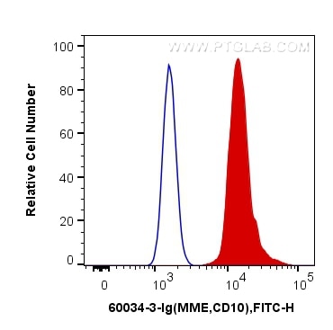 Flow cytometry (FC) experiment of Ramos cells using MME,CD10 Monoclonal antibody (60034-3-Ig)