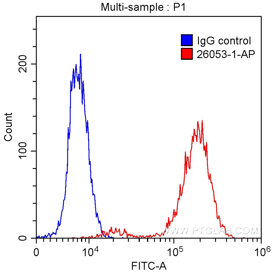 Flow cytometry (FC) experiment of HepG2 cells using Moesin Polyclonal antibody (26053-1-AP)