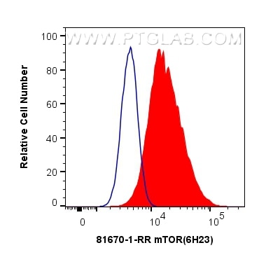 Flow cytometry (FC) experiment of HeLa cells using mTOR Recombinant antibody (81670-1-RR)