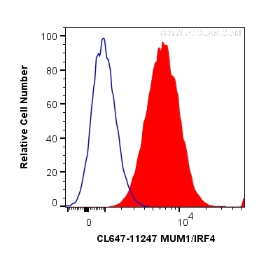 Flow cytometry (FC) experiment of Jurkat cells using CoraLite® Plus 647-conjugated MUM1/IRF4 Polyclonal (CL647-11247)