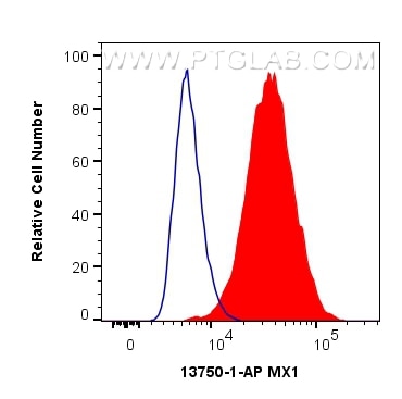 Flow cytometry (FC) experiment of A549 cells using MX1 Polyclonal antibody (13750-1-AP)