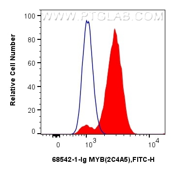 Flow cytometry (FC) experiment of Jurkat cells using MYB/c-Myb Monoclonal antibody (68542-1-Ig)