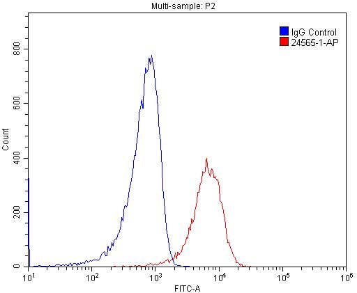 Flow cytometry (FC) experiment of RAW 264.7 cells using MYO10 Polyclonal antibody (24565-1-AP)