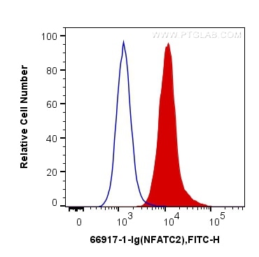 Flow cytometry (FC) experiment of Jurkat cells using NFATC2 Monoclonal antibody (66917-1-Ig)